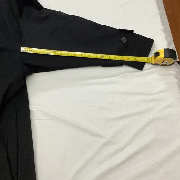 London Fog Women's Black Double Breasted Trench Coat Size 12 Reg - Picture 5 of 11